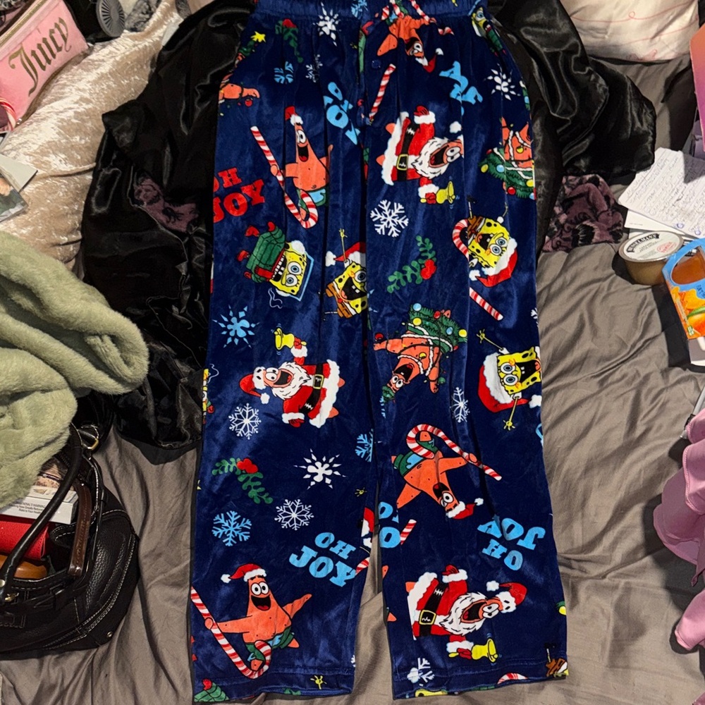 SpongeBob SquarePants Christmas Theme Pajama Pants!! (Like new)